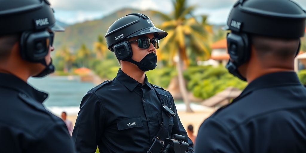 Security team protecting VIPs at a Bali event.