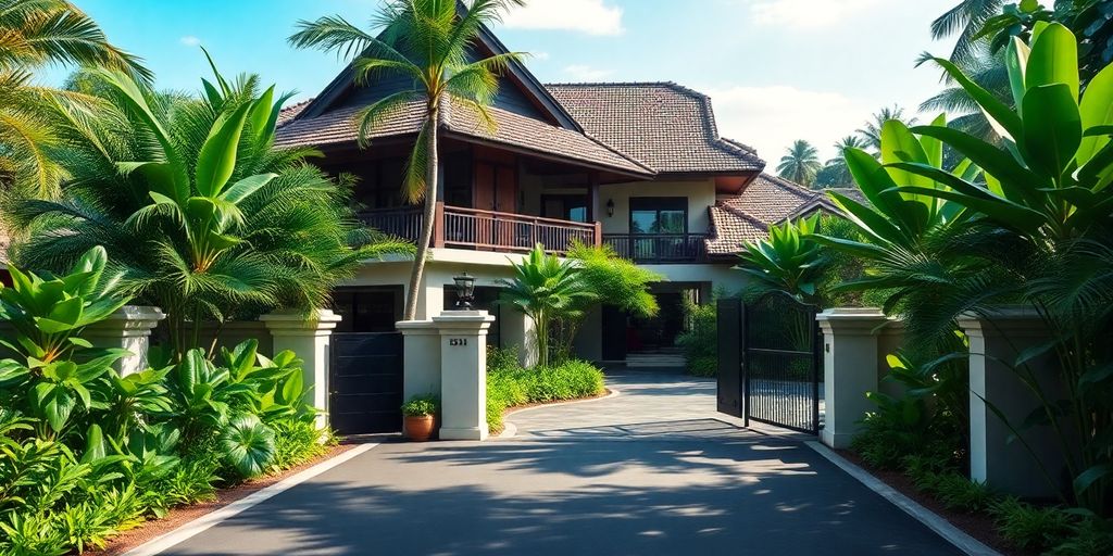 Luxurious villa in Bali with advanced security features.
