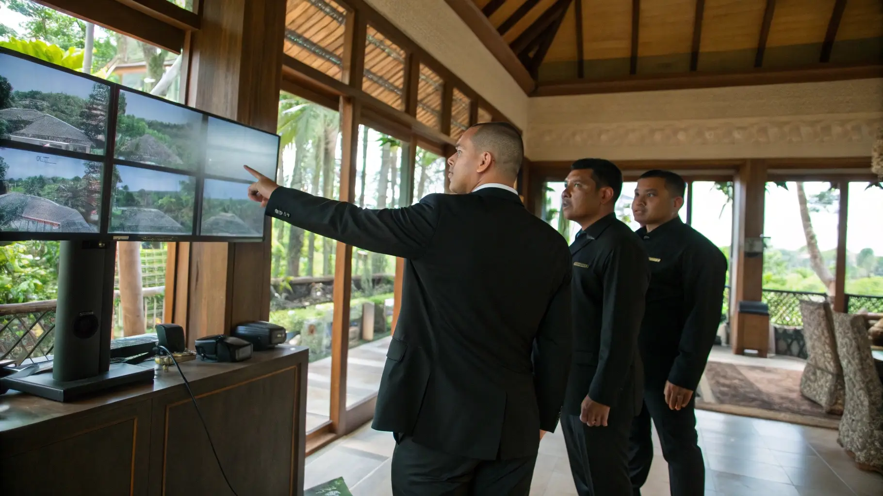 Bodyguard Monitoring the CCTV | Property & Residential Services in Bali​ | Bodyguard Bali