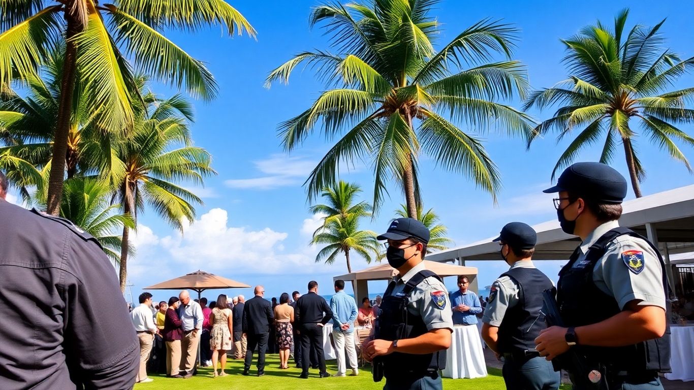 Professional security team at a Bali event.
