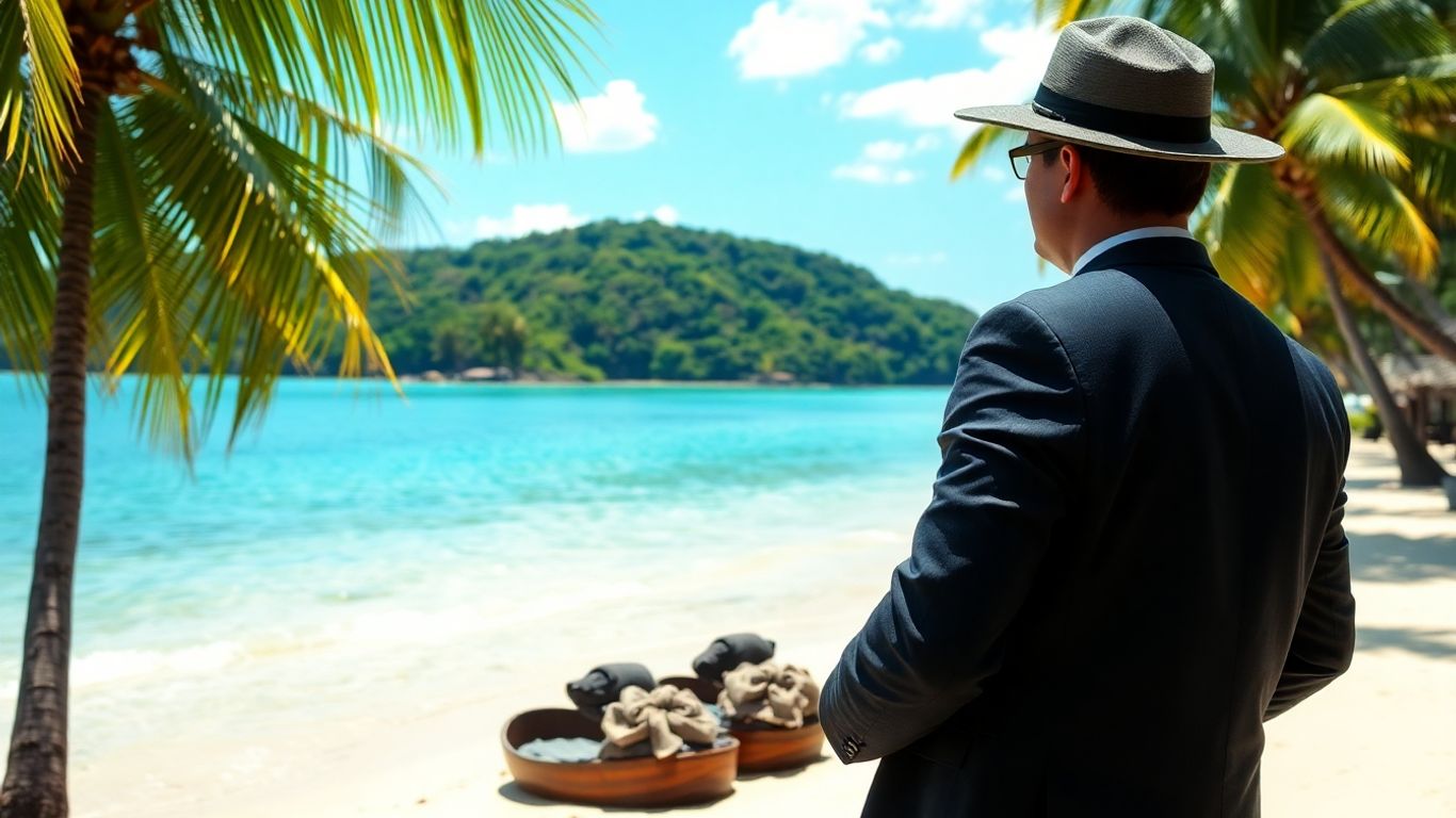 Bali beach with security professional