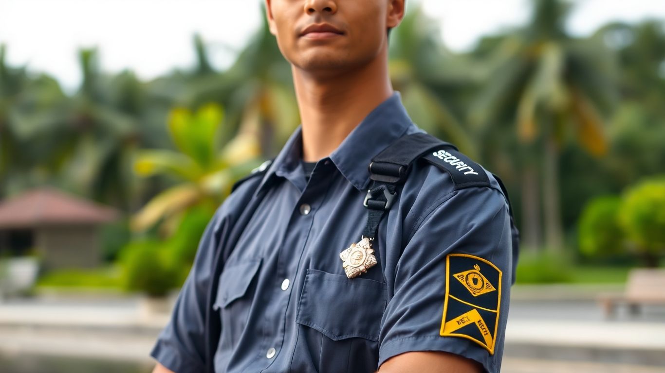 Professional security guard in Bali
