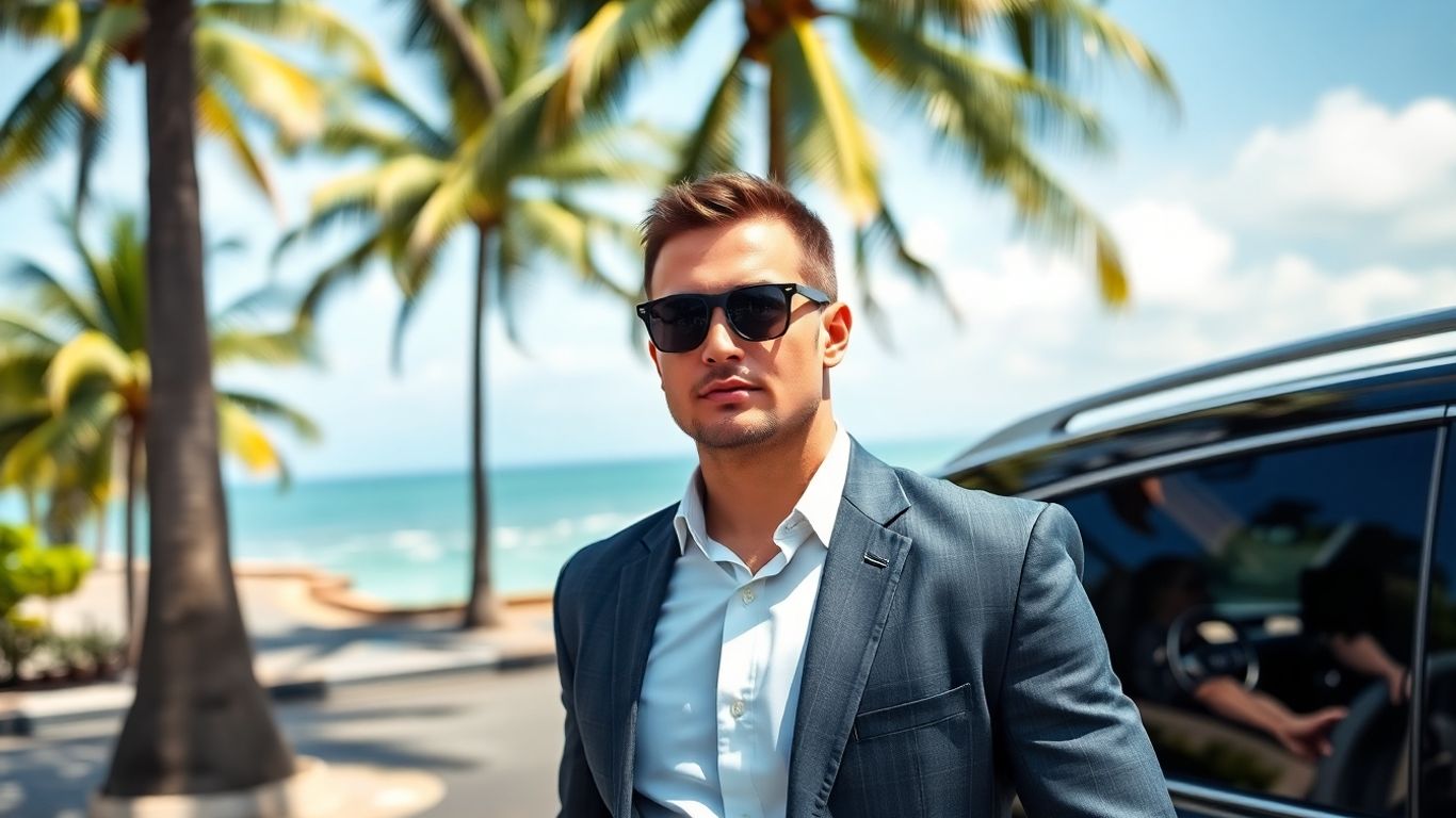 Celebrity bodyguard protecting VIP in Bali.