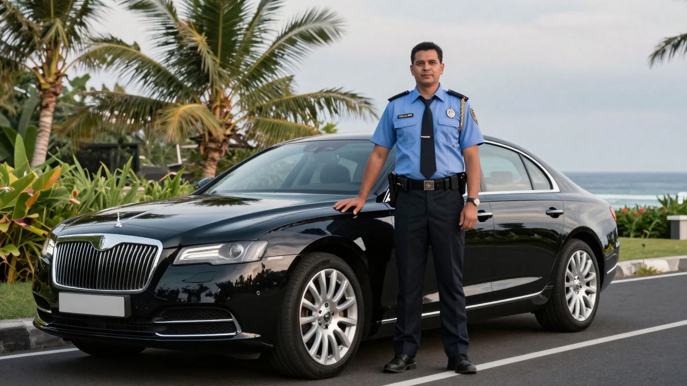 Bali security driver and luxury car