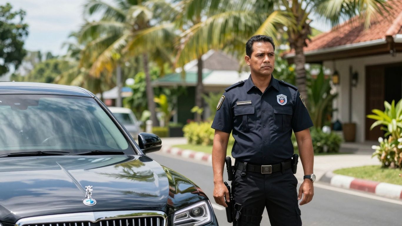 Bodyguard protecting VIP in Bali
