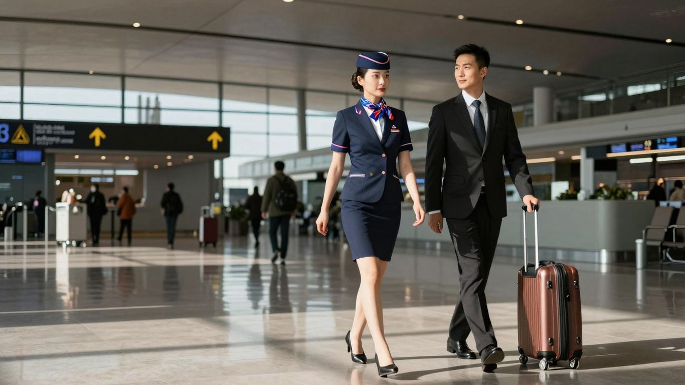 Airport escort service assisting traveler